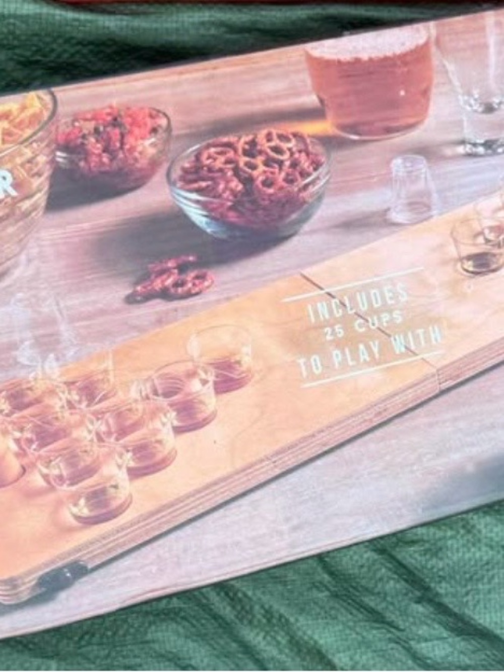 Classic Beer Pong Wooden Table Game Set - Natural Wood